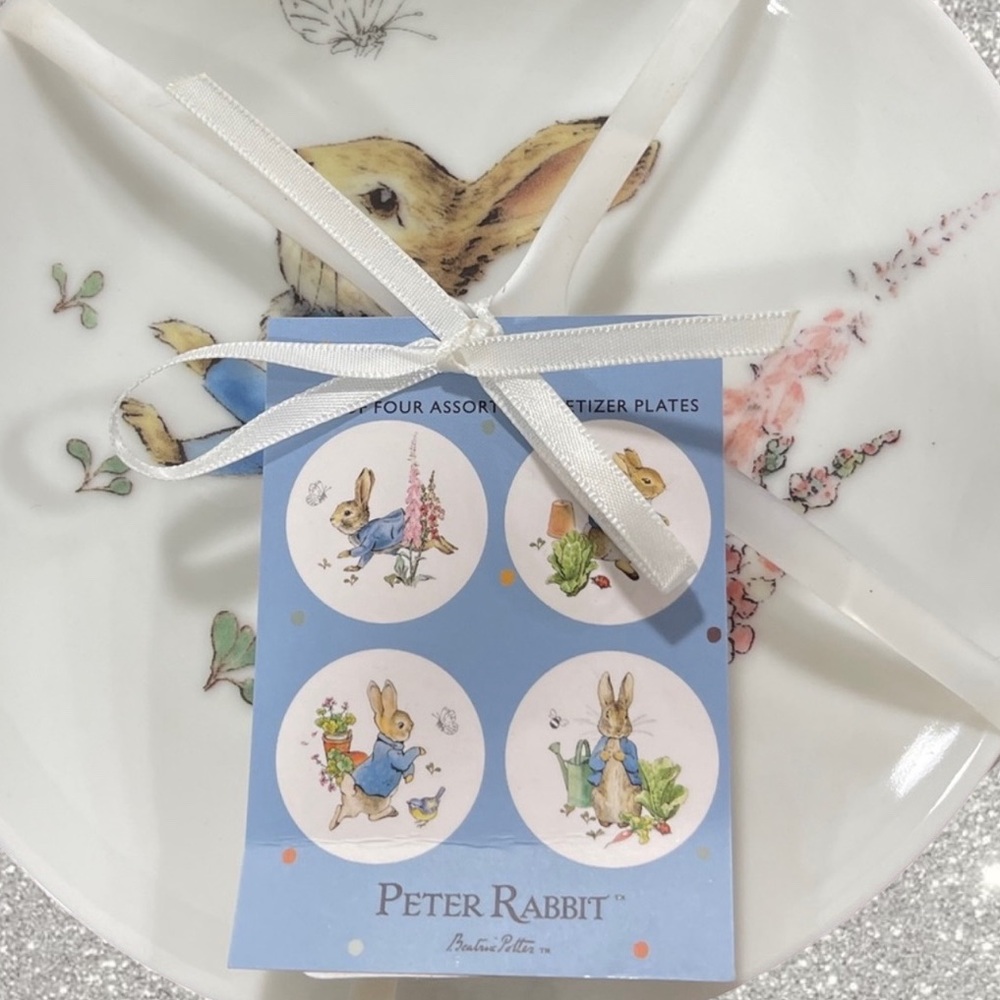 Beatrix Potter Peter Rabbit Easter Dessert appetizer Plates, set of 4 NWT